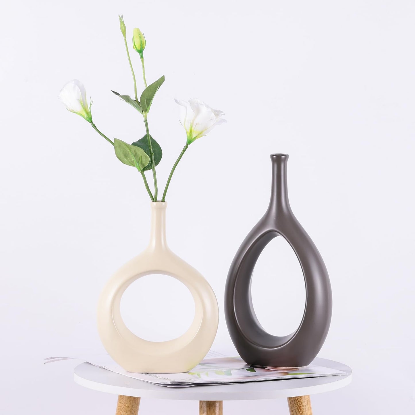 Glossy Gold Ceramic Vase,2 pc