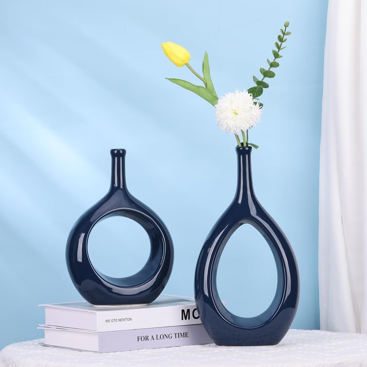 Glossy Gold Ceramic Vase,2 pc