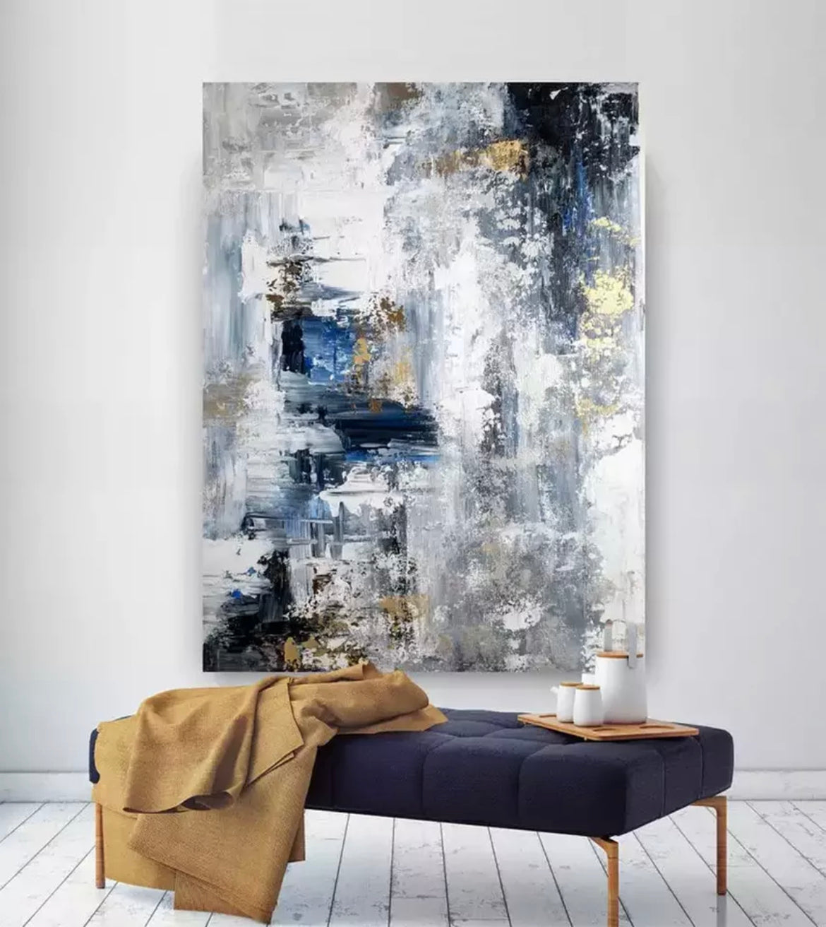 Hues of Blue Abstract Canvas