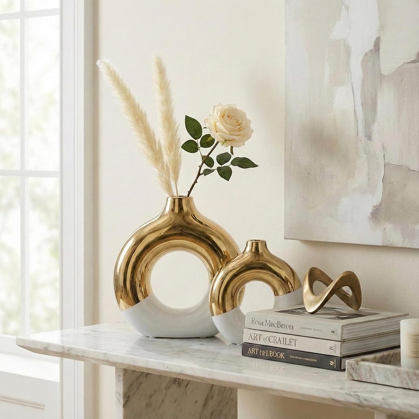 2 Tone Boho Vase Set