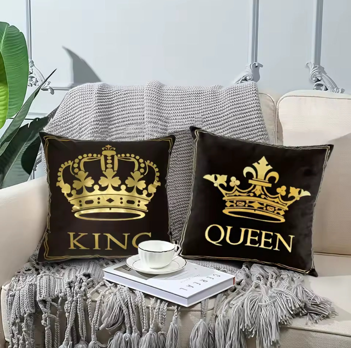Gold Crown Pillow Shams