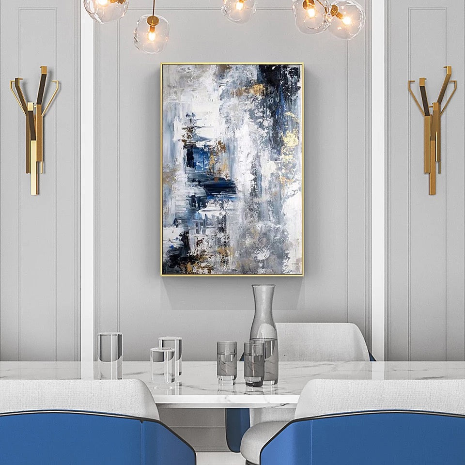 Hues of Blue Abstract Canvas