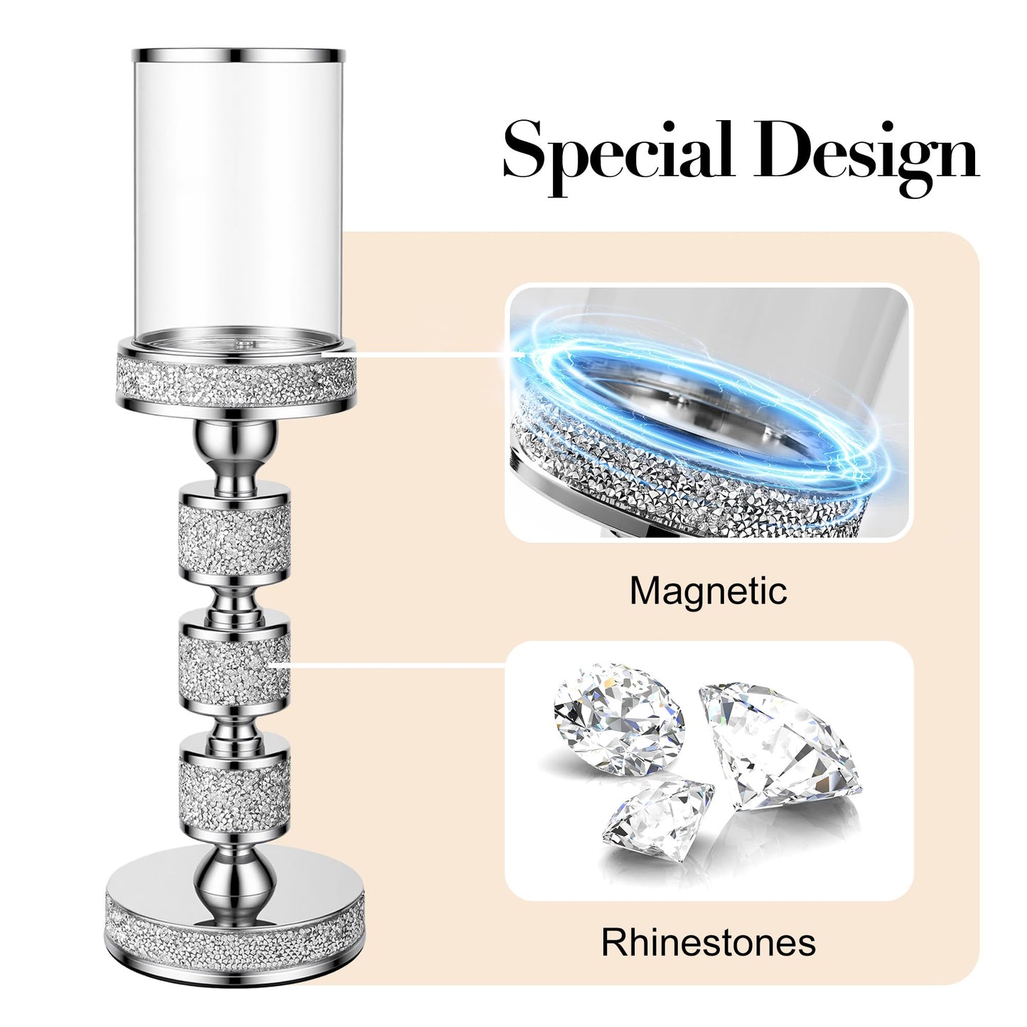 Gold Crystal Candle Stand