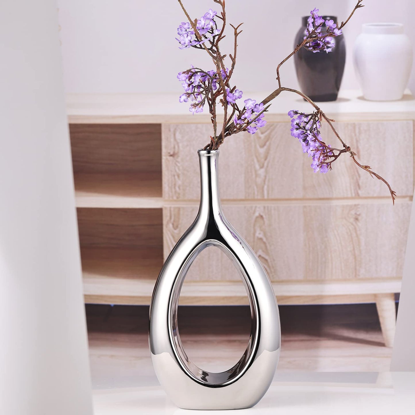 Glossy Gold Ceramic Vase,2 pc