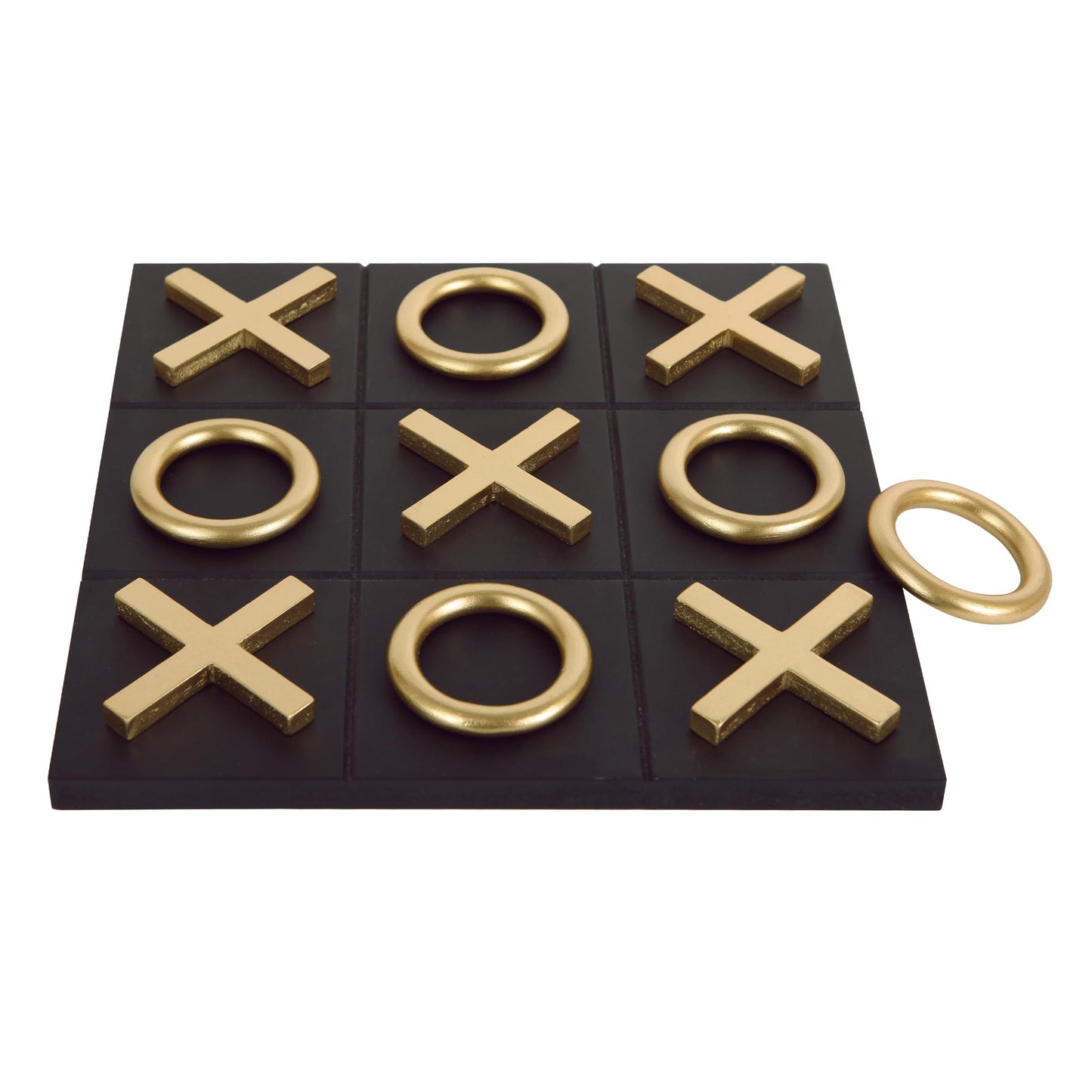 Black & Gold 12x12 Inch Tic Tac Toe Wood Game Board