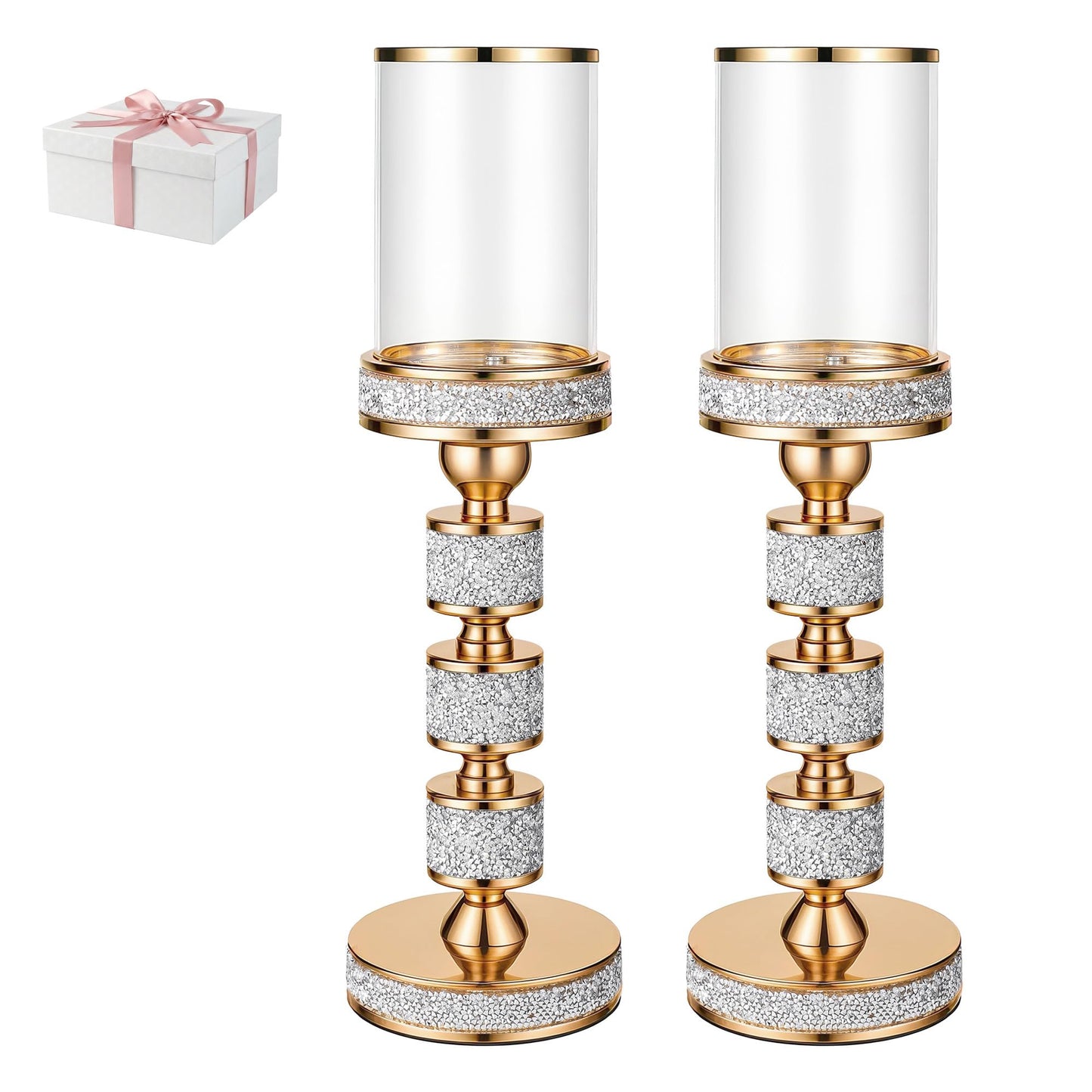 Gold Crystal Candle Stand