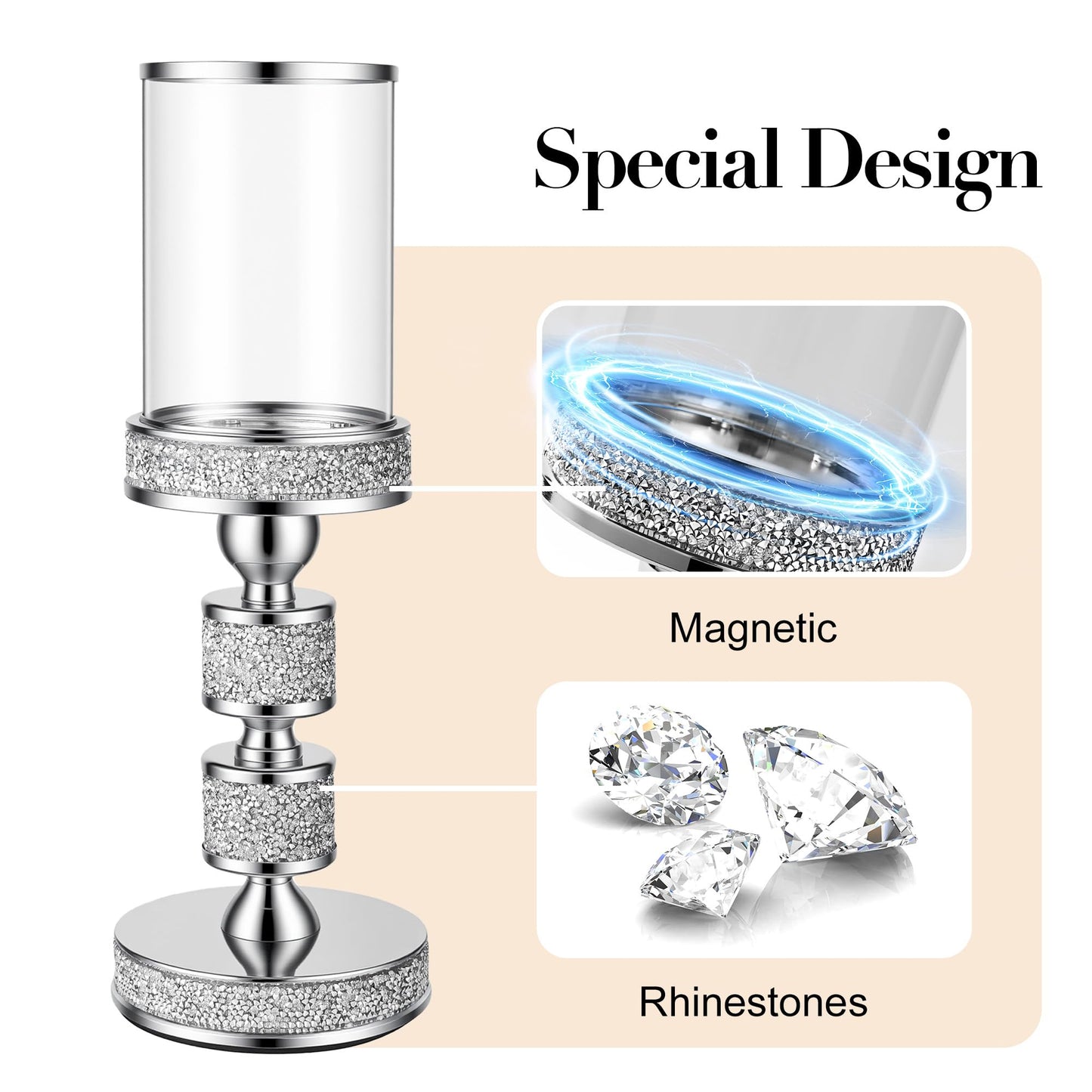 Gold Crystal Candle Stand