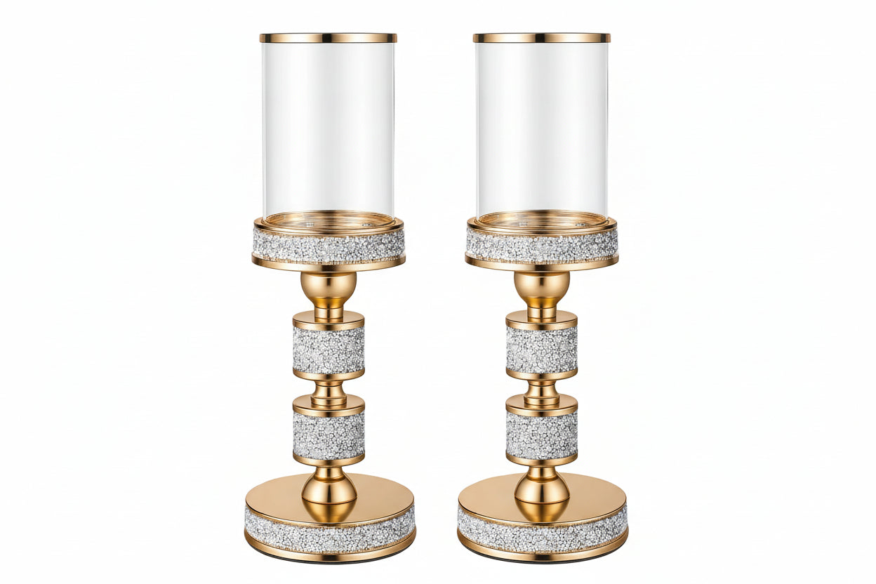 Gold Crystal Candle Stand