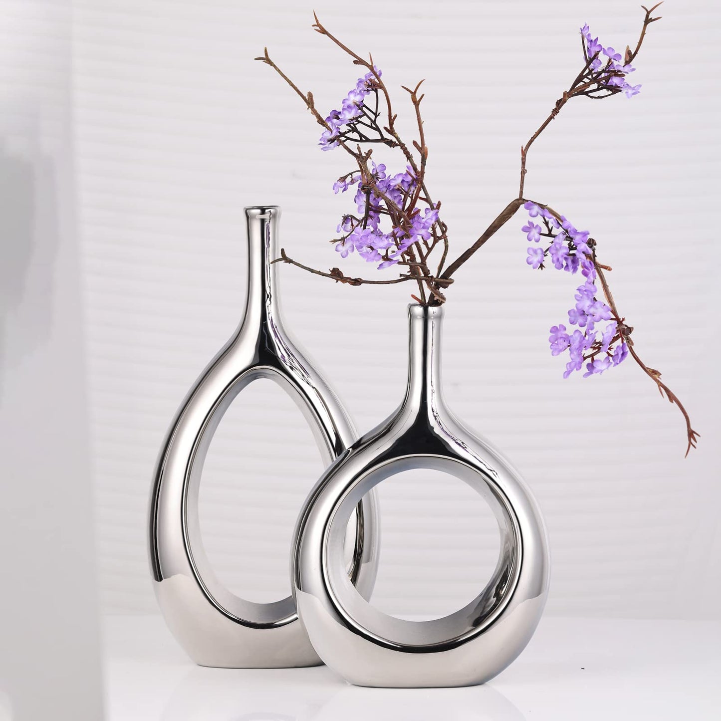 Glossy Gold Ceramic Vase,2 pc