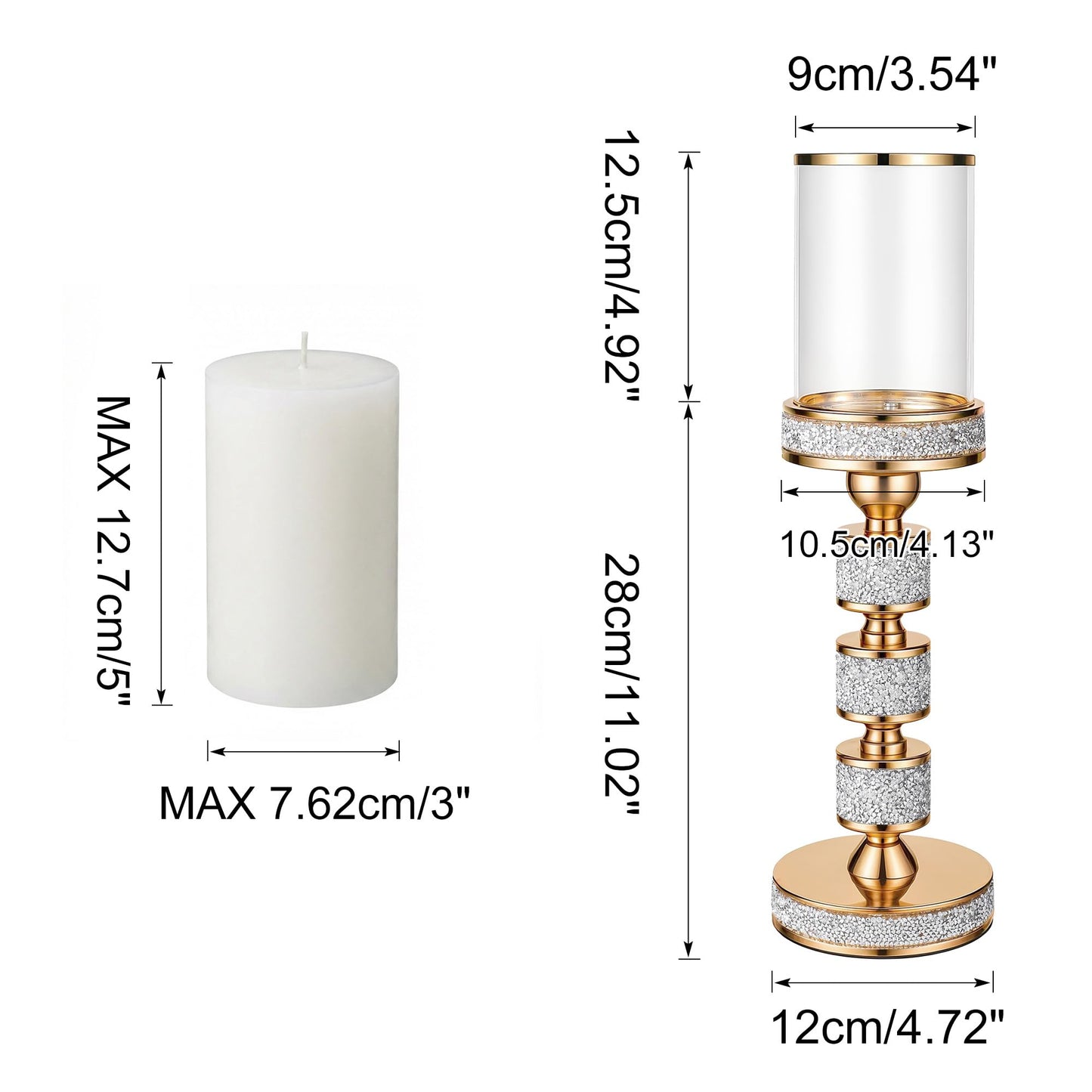 Gold Crystal Candle Stand