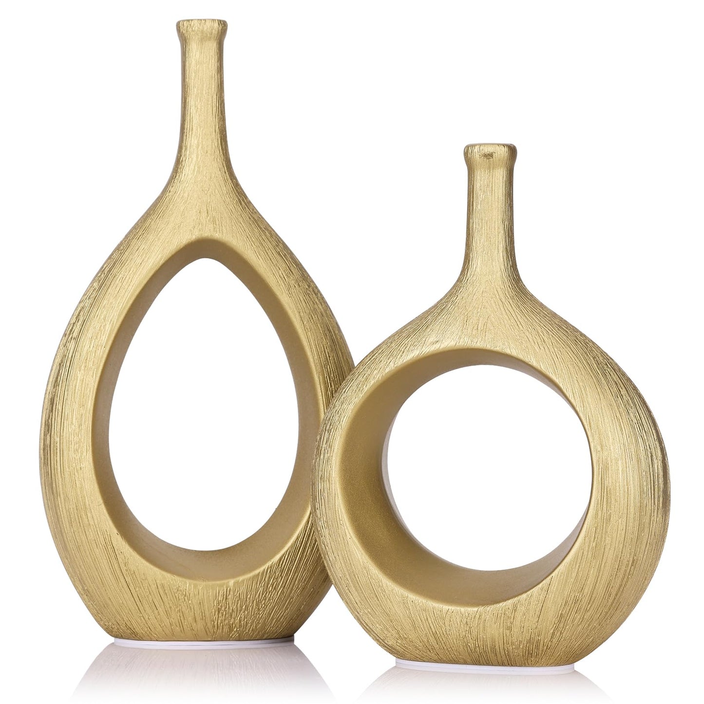 Glossy Gold Ceramic Vase,2 pc