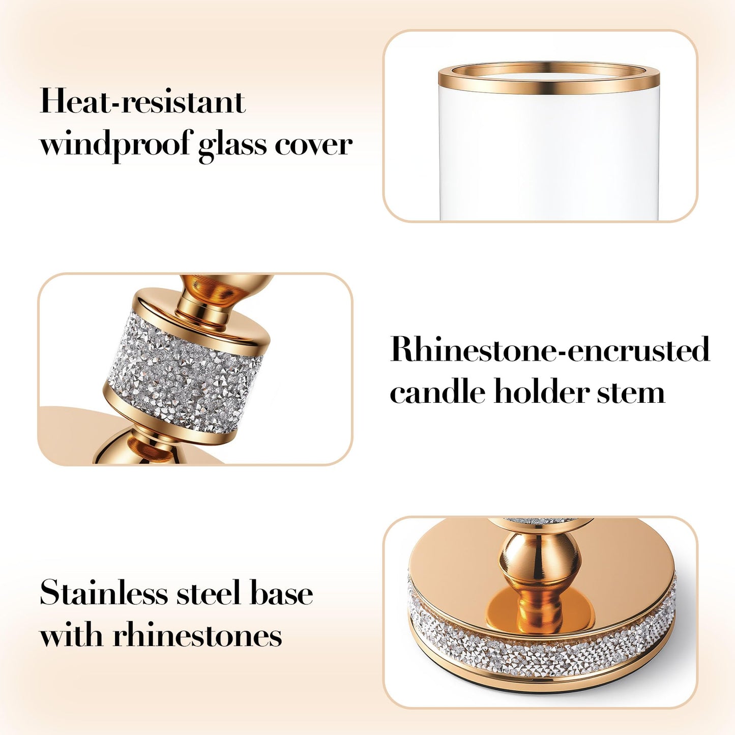 Gold Crystal Candle Stand