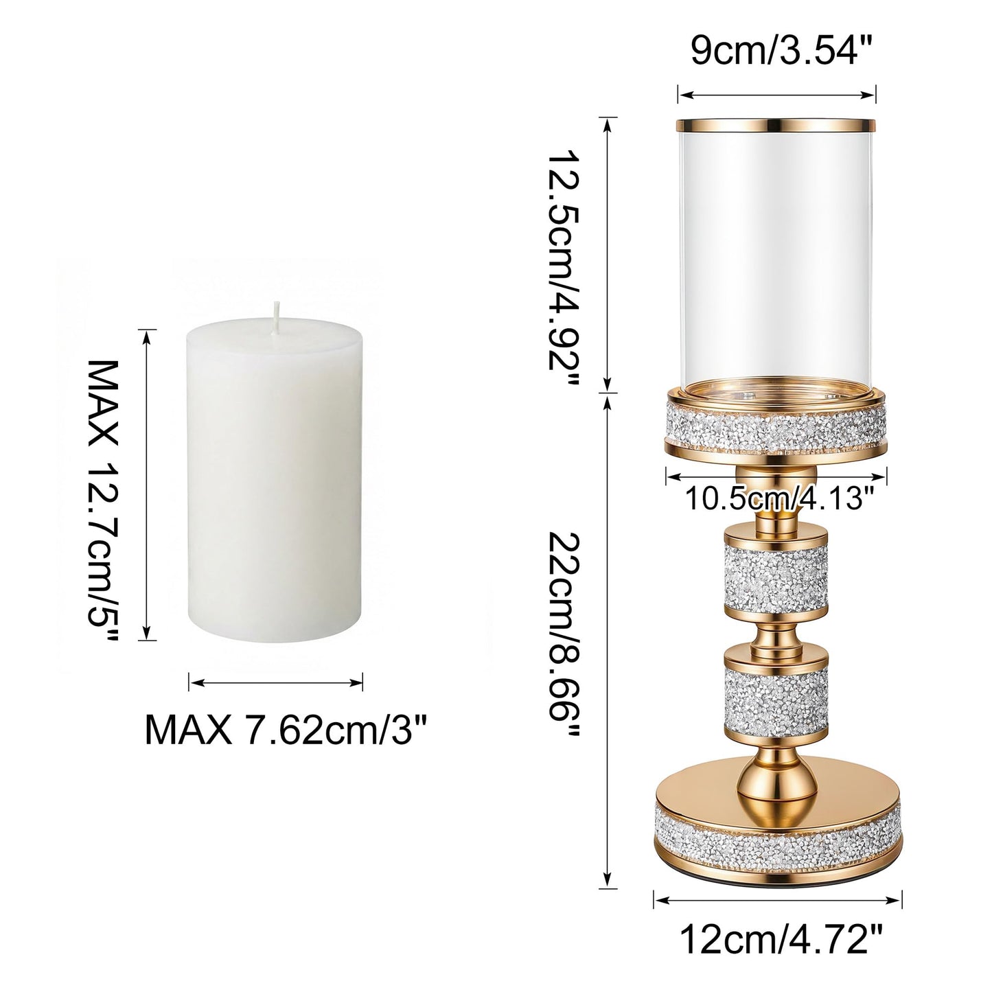 Gold Crystal Candle Stand