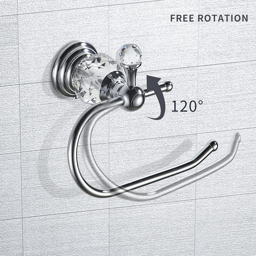 Polished Gold Crystal Toilet Paper Holder