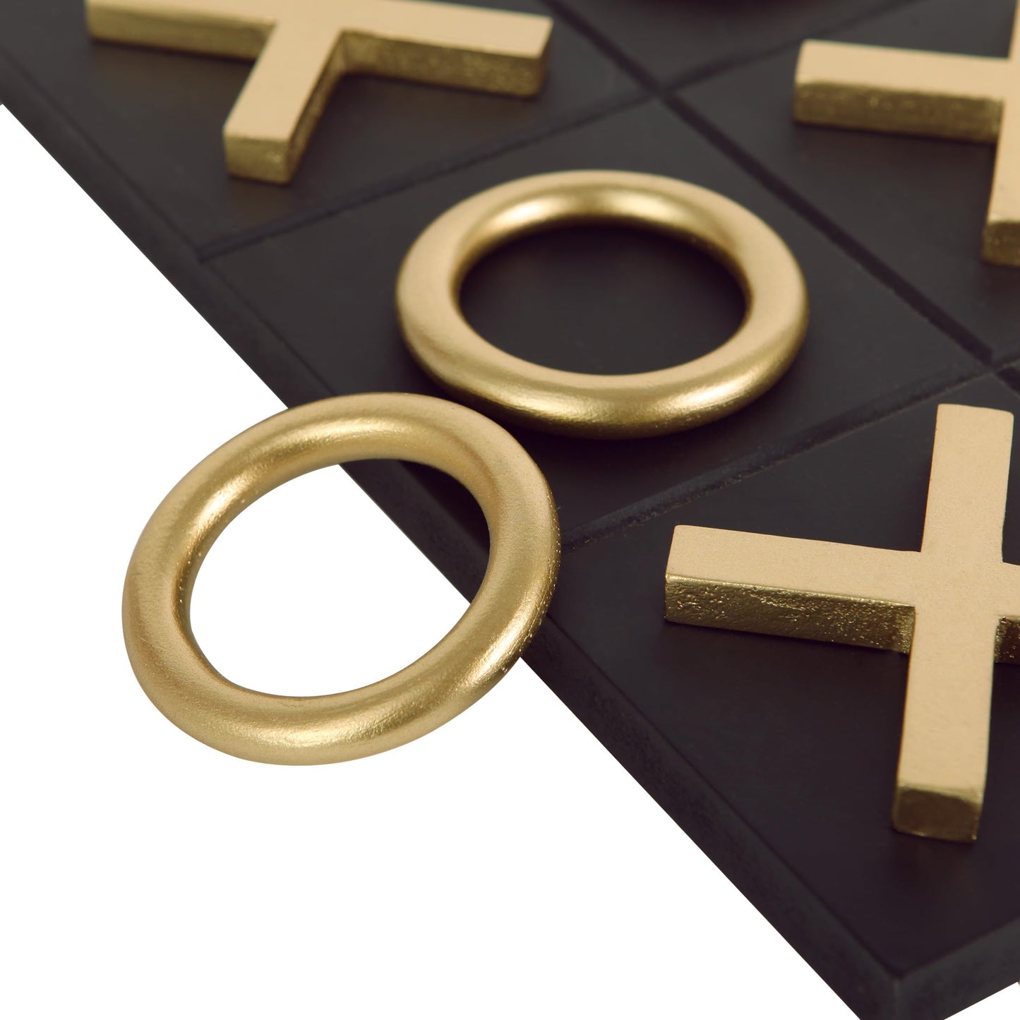 Black & Gold 12x12 Inch Tic Tac Toe Wood Game Board
