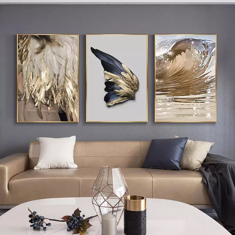 Gold Feather Canvas