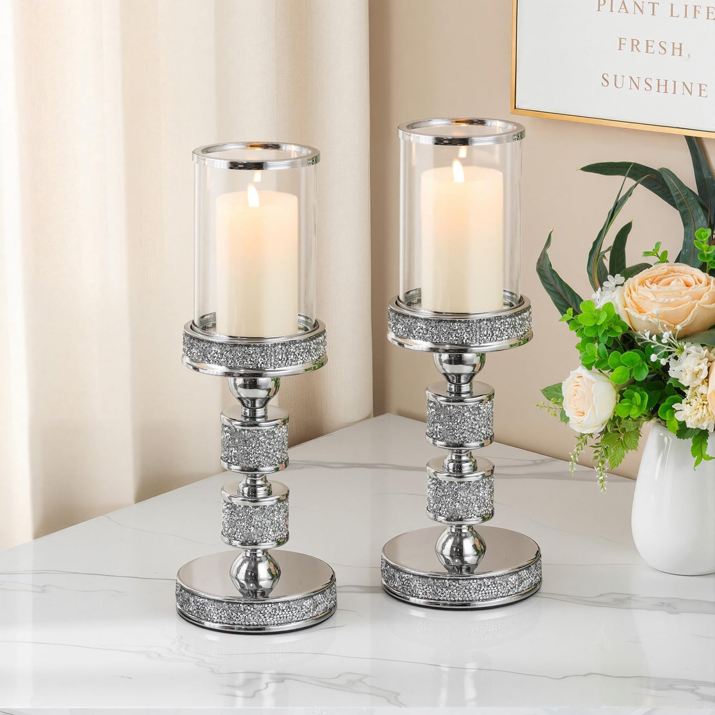Gold Crystal Candle Stand