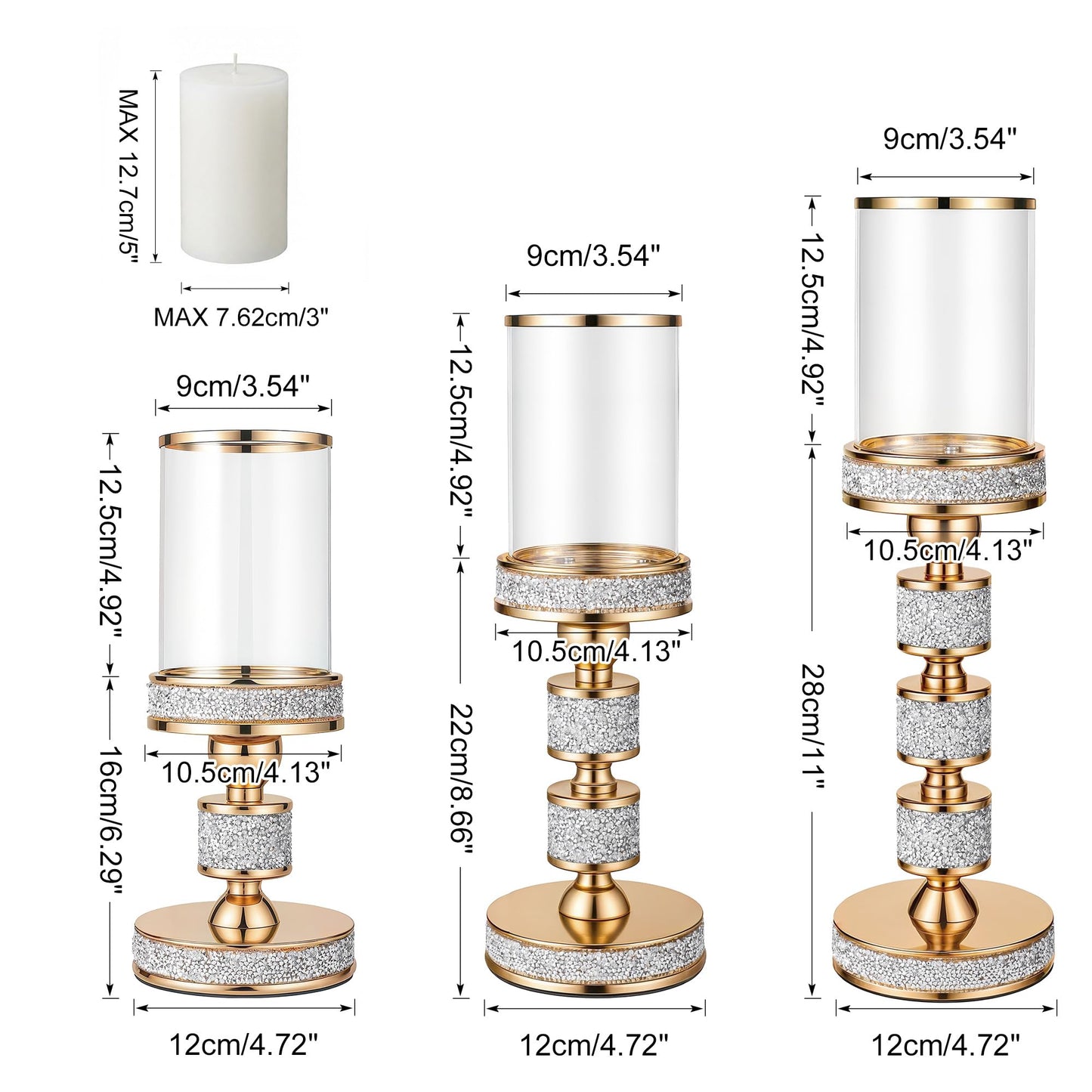 Gold Crystal Candle Stand