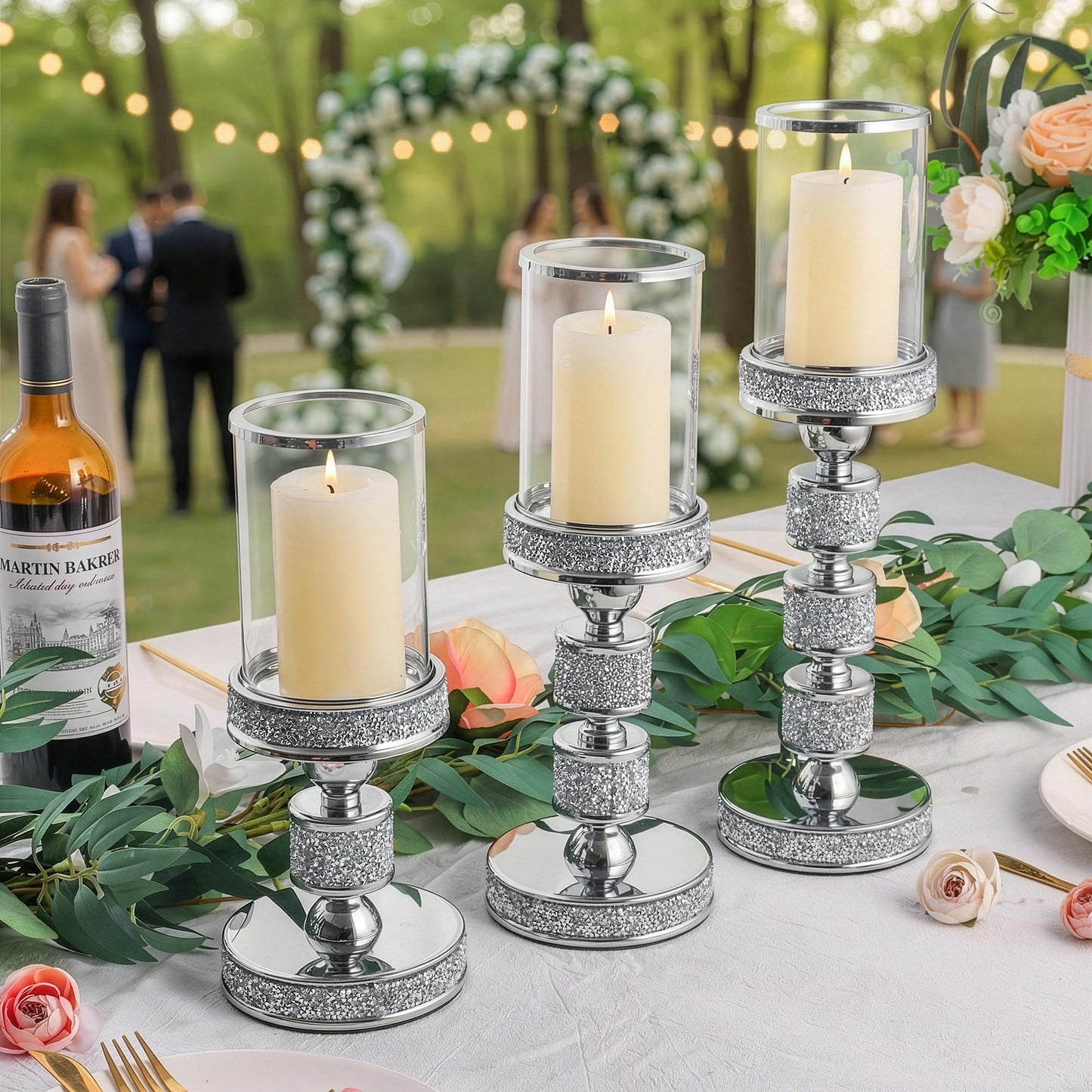 Gold Crystal Candle Stand