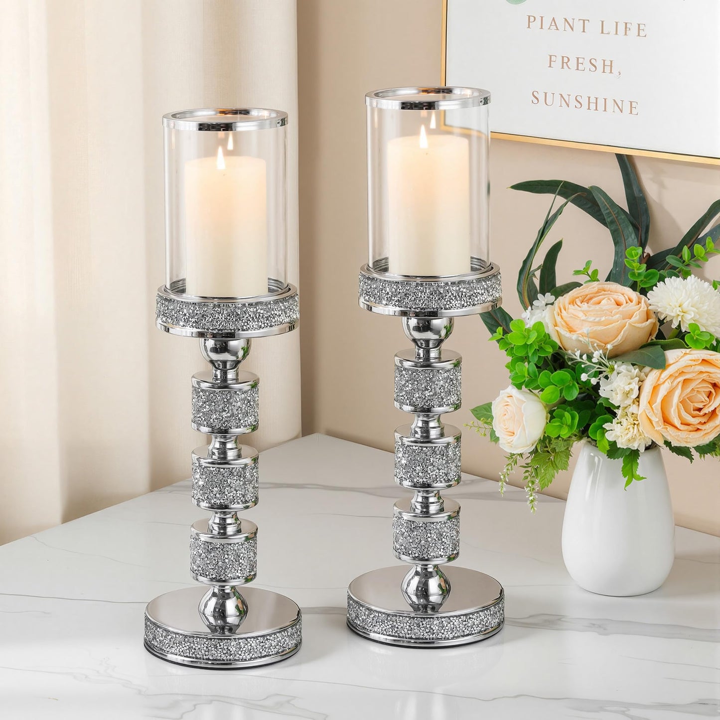 Gold Crystal Candle Stand