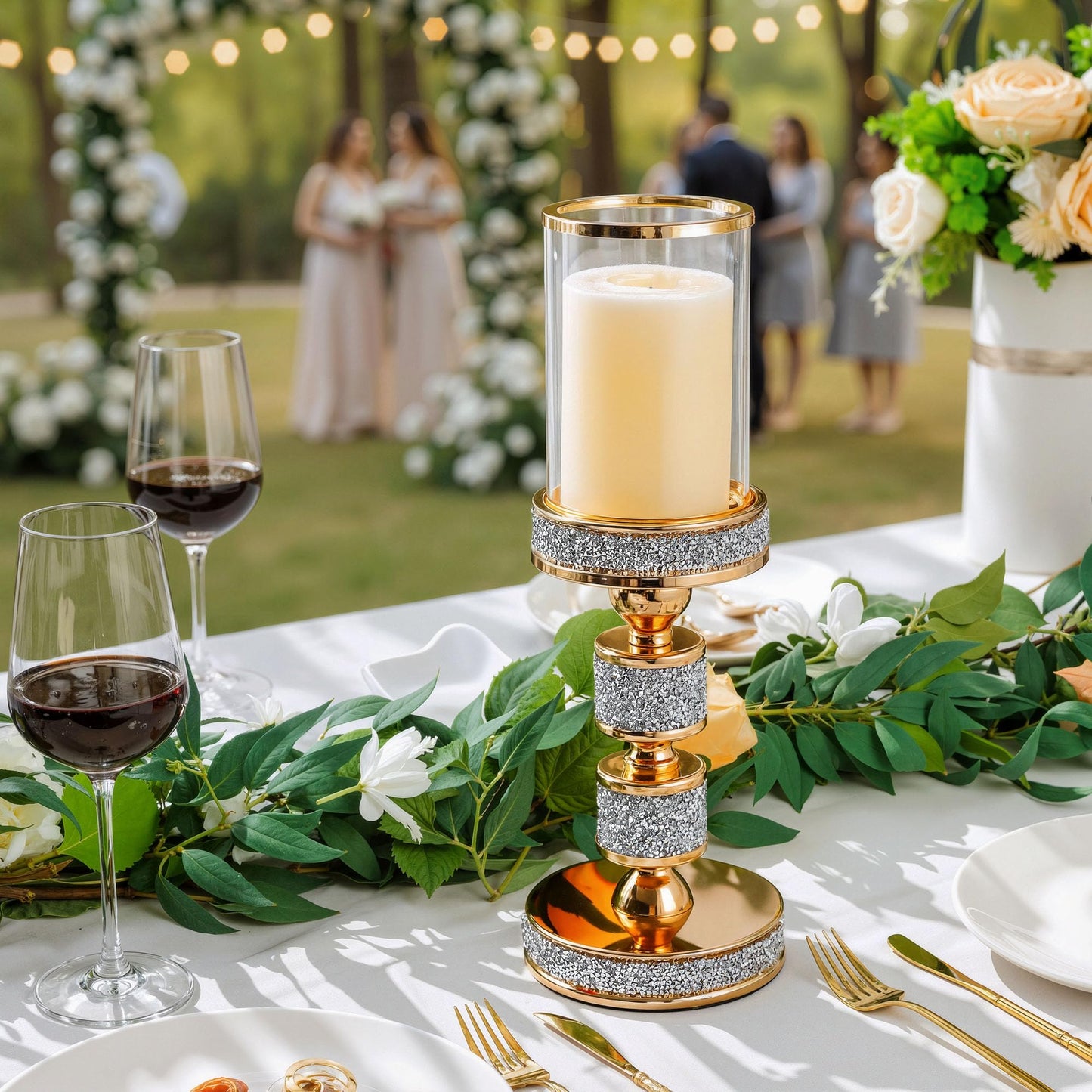 Gold Crystal Candle Stand