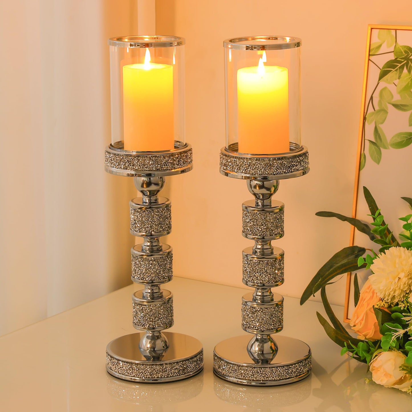 Gold Crystal Candle Stand