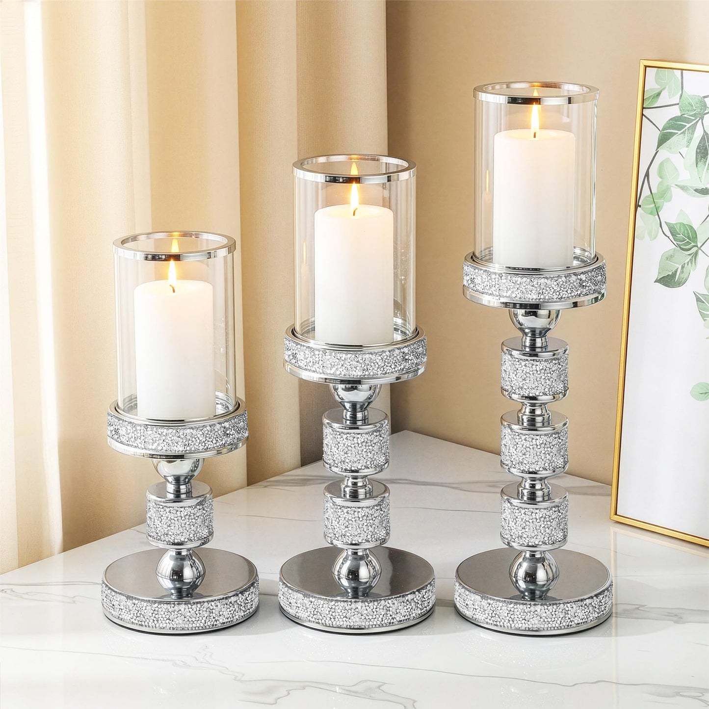Gold Crystal Candle Stand