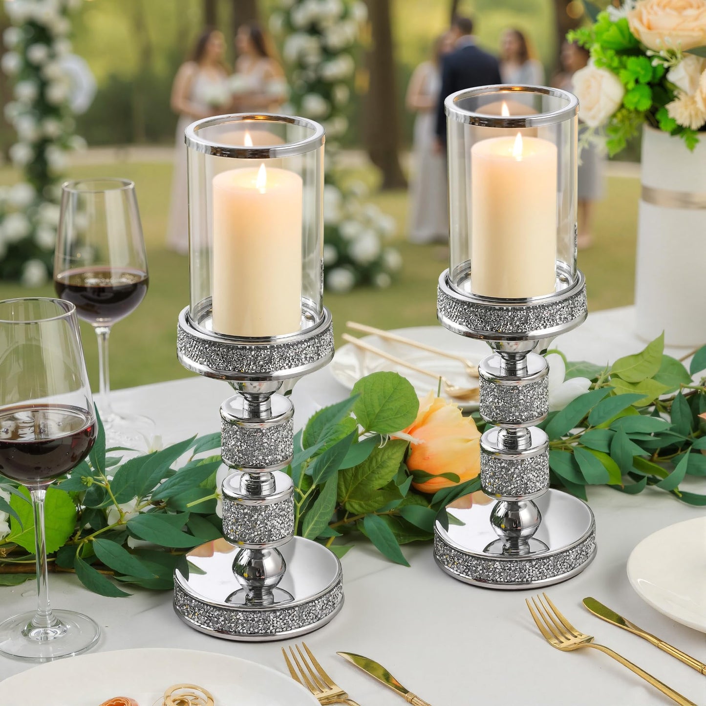 Gold Crystal Candle Stand