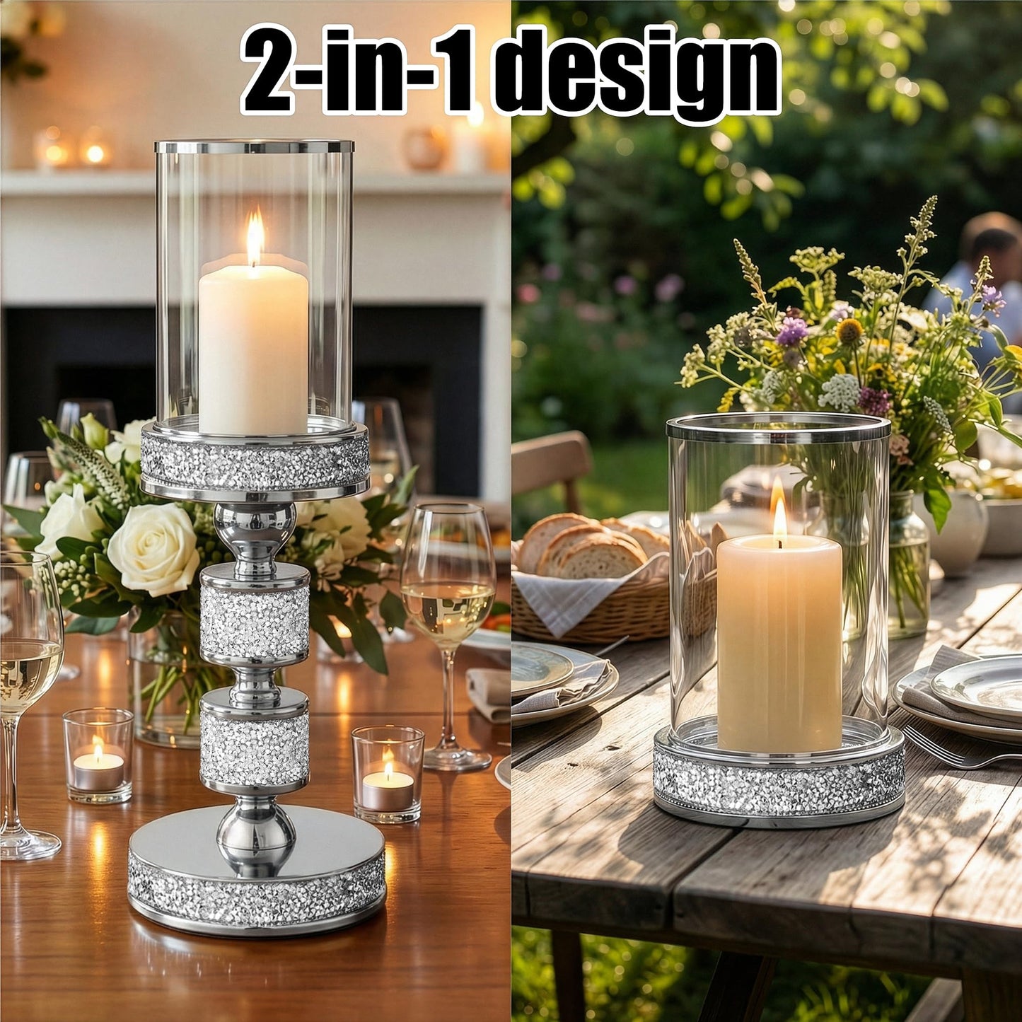 Gold Crystal Candle Stand