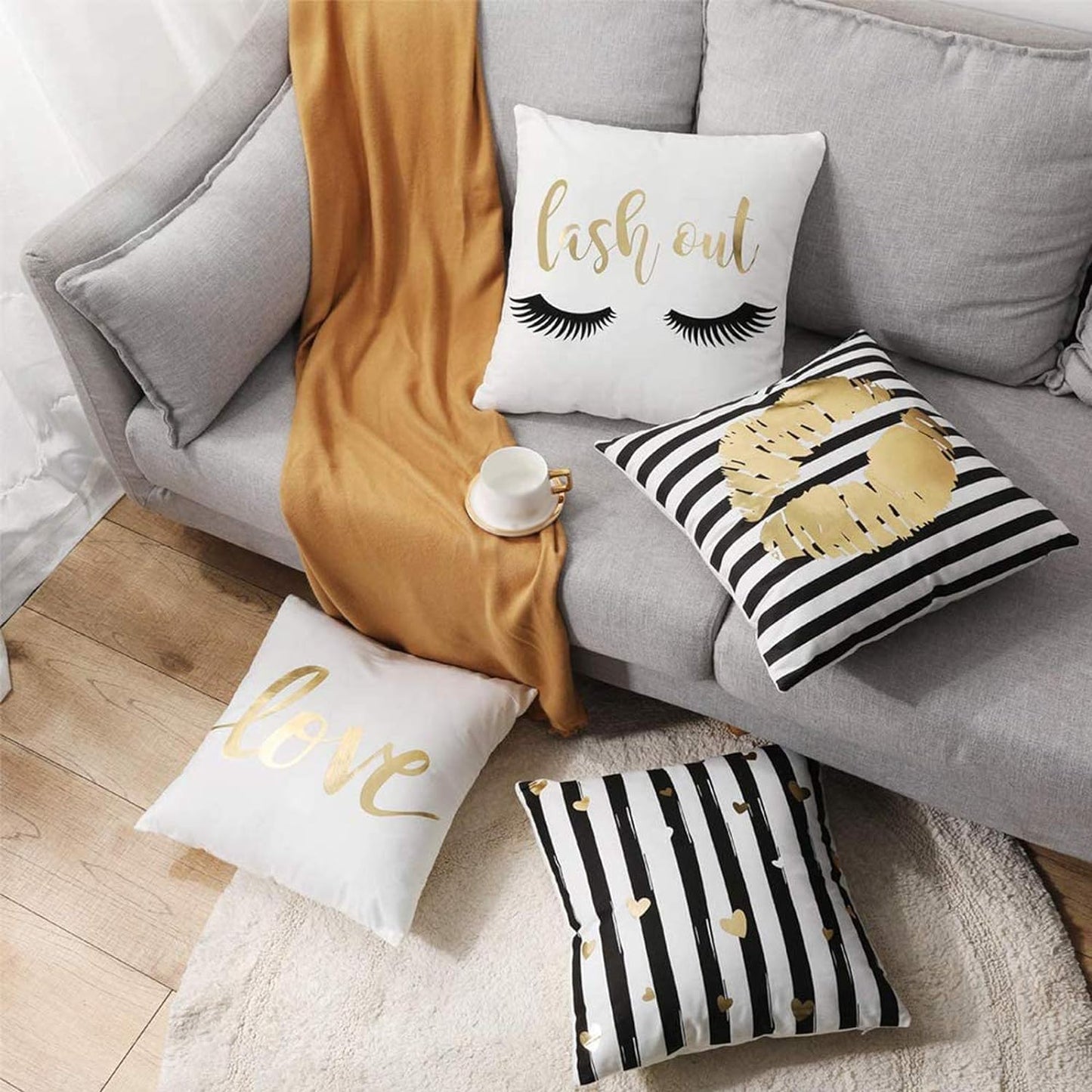 Glam Gold Pillow Sham Set, 4pc