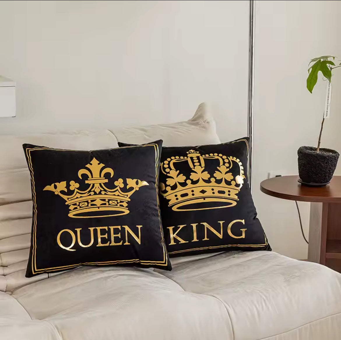 Gold Crown Pillow Shams