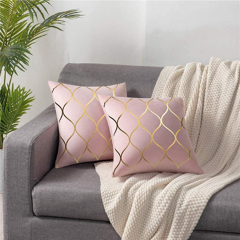 Gold Wave Velvet Pillow Sham