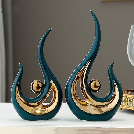 Light Luxury Flare Ceramic Sculpture  Set