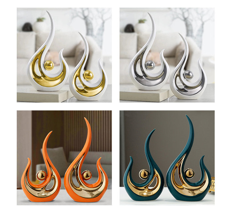 Light Luxury Flare Ceramic Sculpture  Set