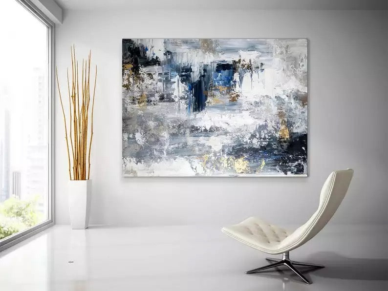 Hues of Blue Abstract Canvas