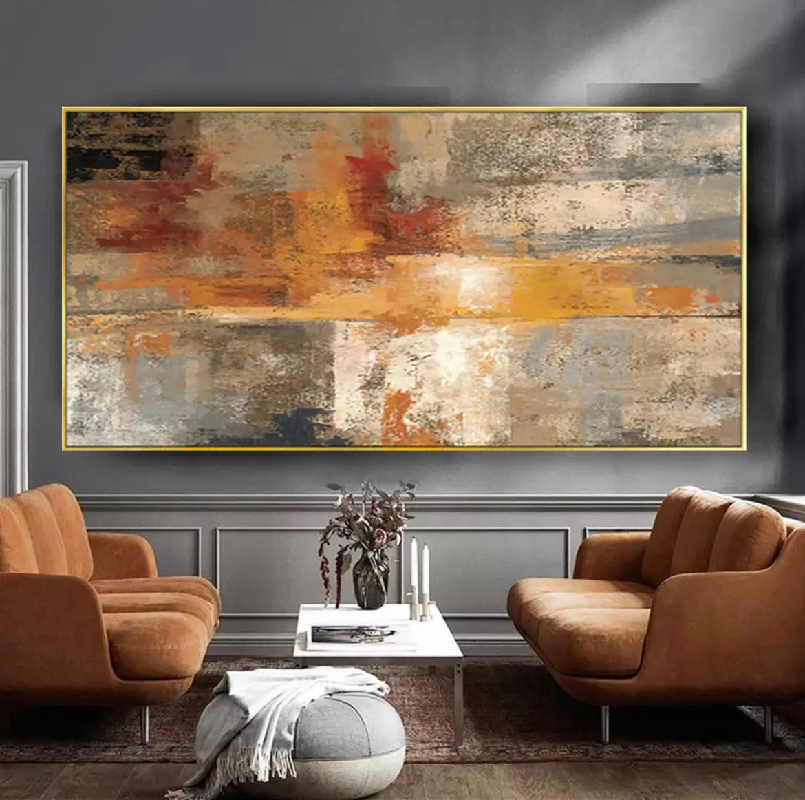 Hues of Orange Abstract Canvas