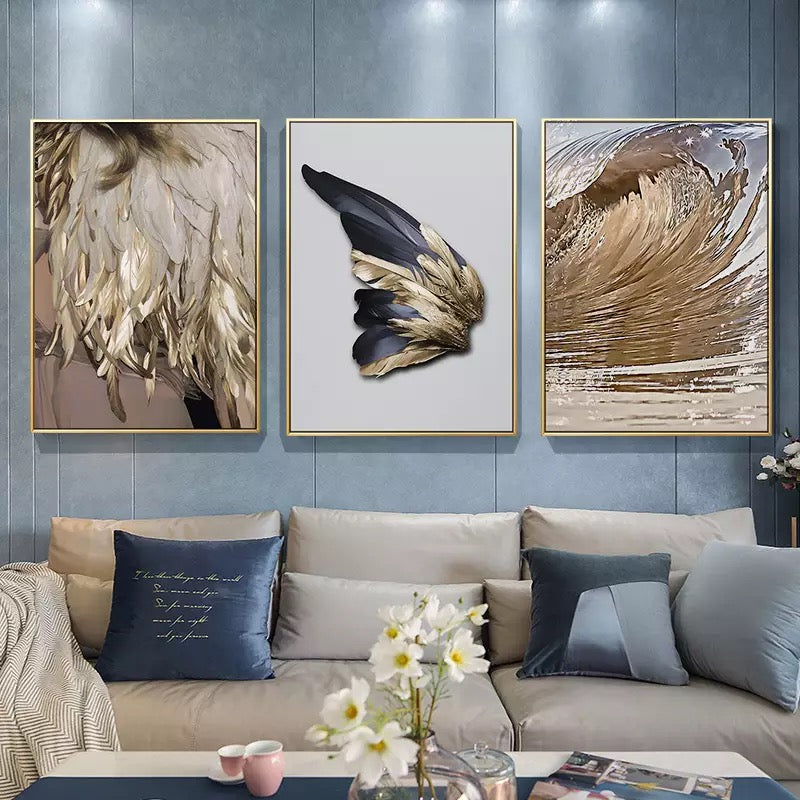 Gold Feather Canvas