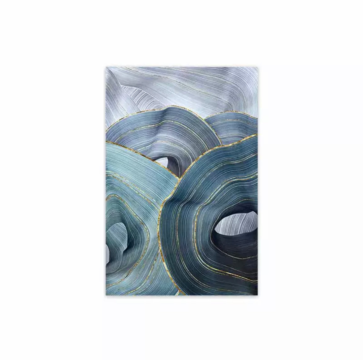 Blue Color Swirl Mural Canvas