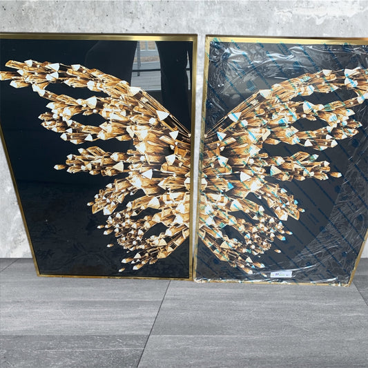 Butterfly Wall Art, Gold Frames