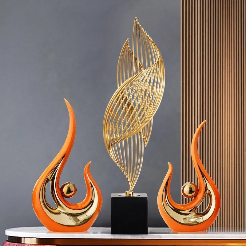 Light Luxury Flare Ceramic Sculpture  Set