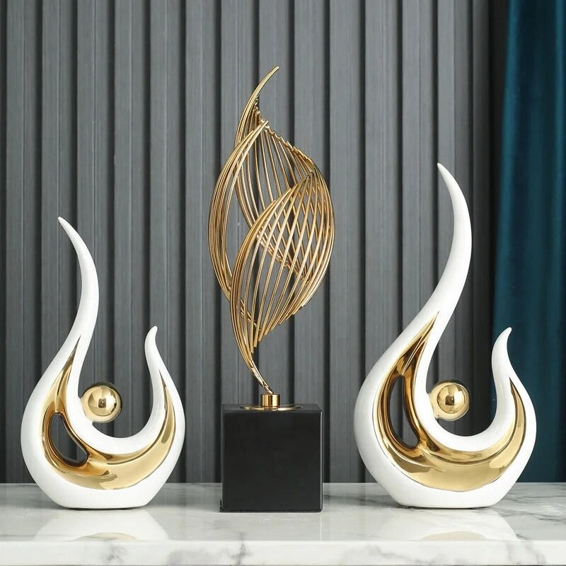 Light Luxury Flare Ceramic Sculpture  Set