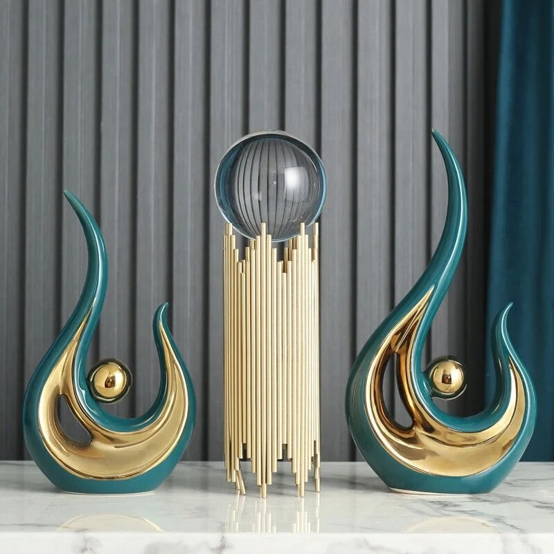 Light Luxury Flare Ceramic Sculpture  Set