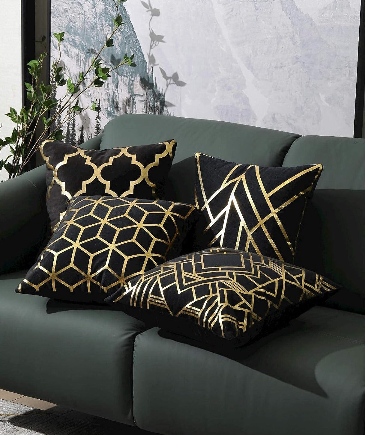 Golden Designs of Luxury Pillow Cover, 4 pc