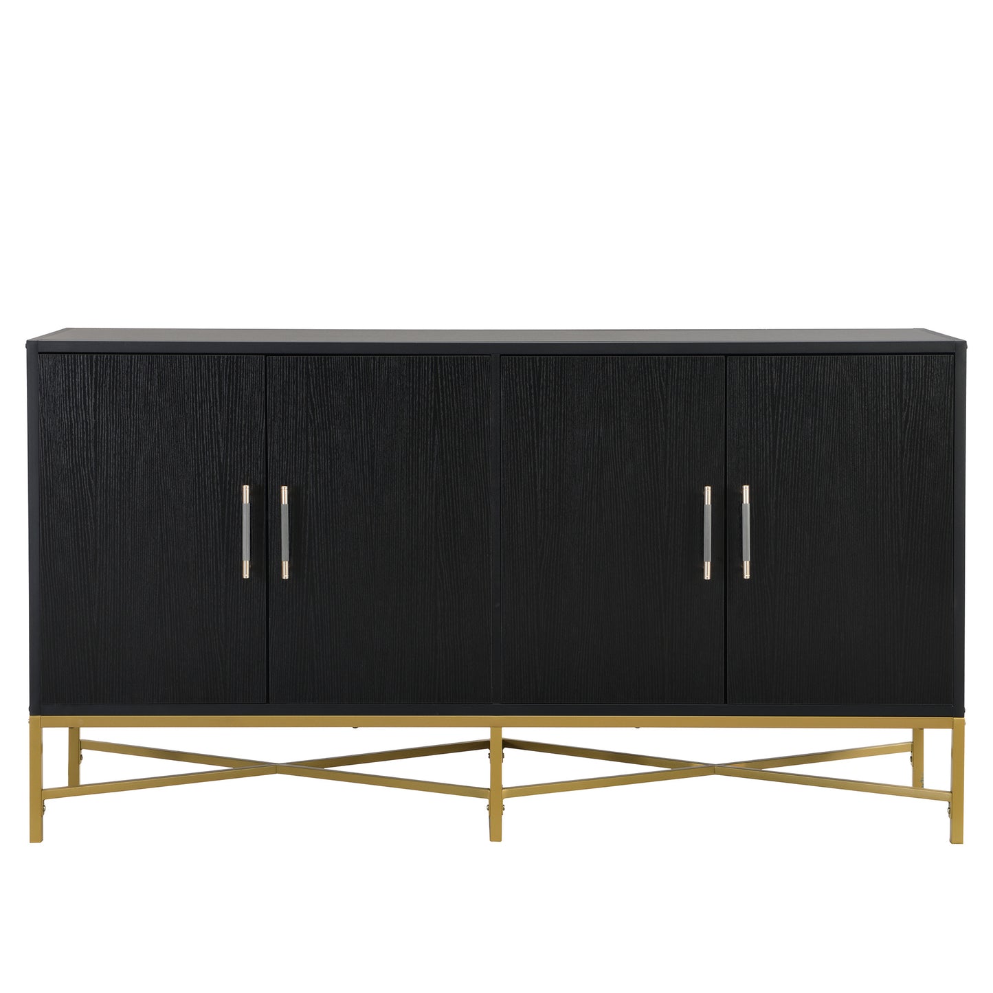 Four-Door Sideboard with Metal and Cross-Leg Design