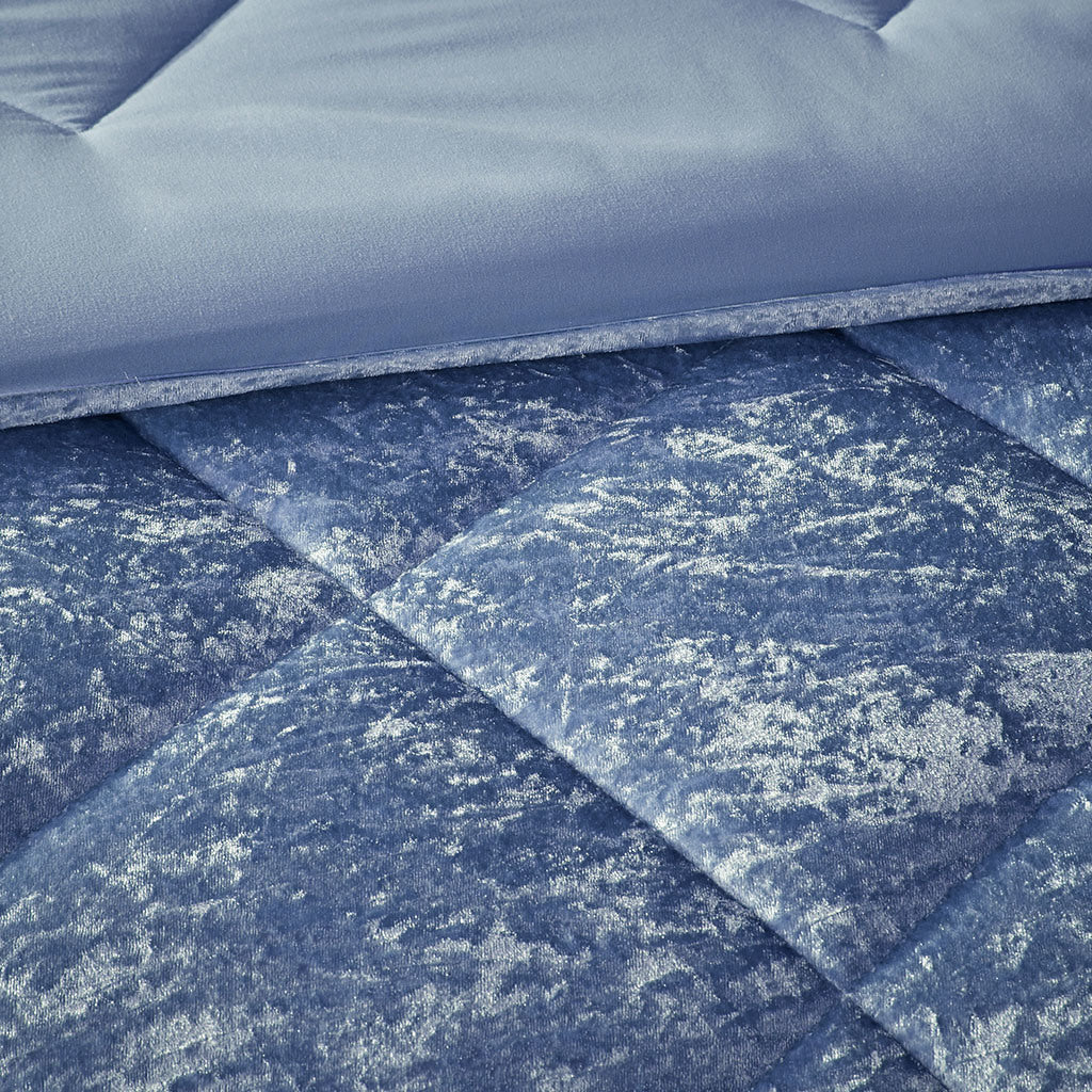 Blue Velvet Comforter Set