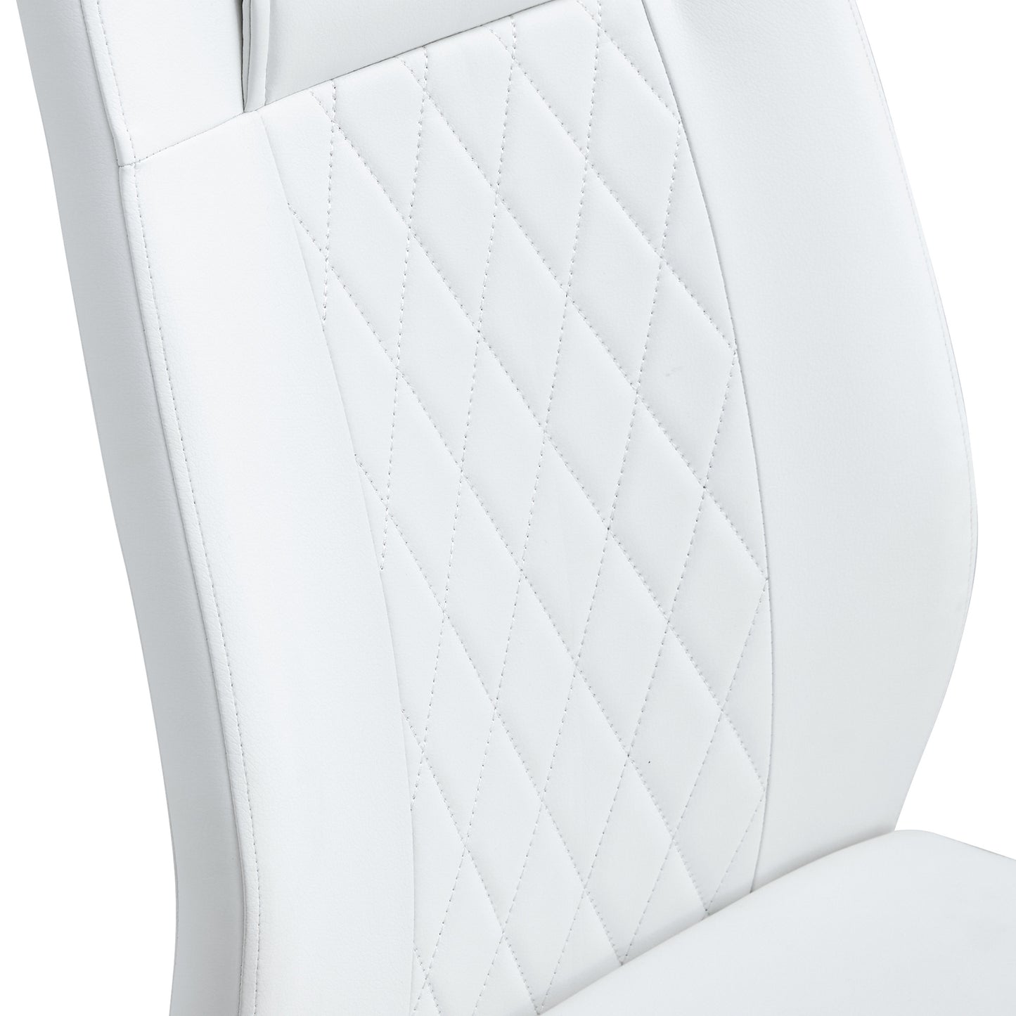 White Leather Dining Room Chairs, Set of 4