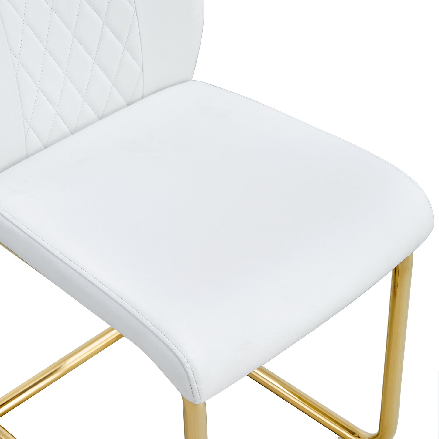 White Leather Dining Room Chairs, Set of 4