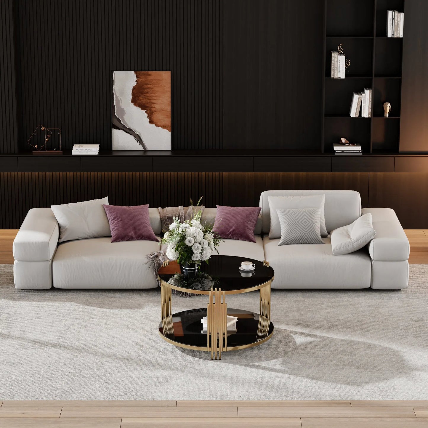 Modern Black Mirror Coffee Table