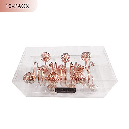 12Pcs Hollow Ball Shower Curtain Hooks