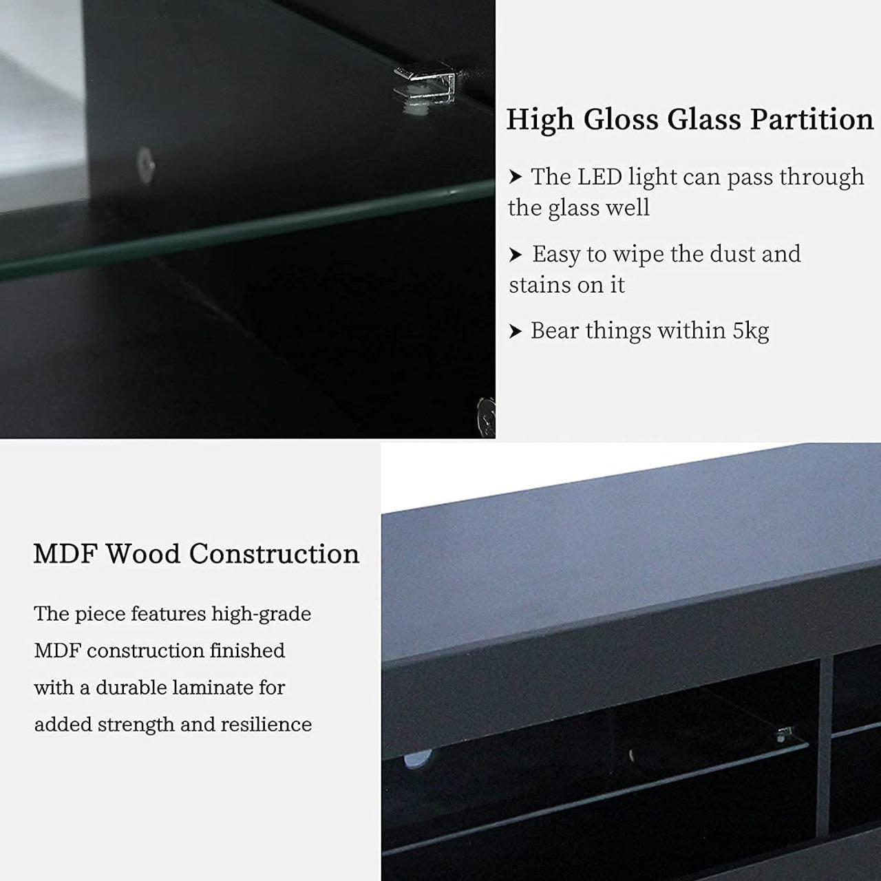 Modern High Gloss LED 60" TV Stand